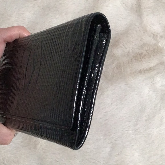 CARTIER Happy Birthday Patent Leather Embossed Black Long Wallet Women’s EUC - Picture 7 of 14